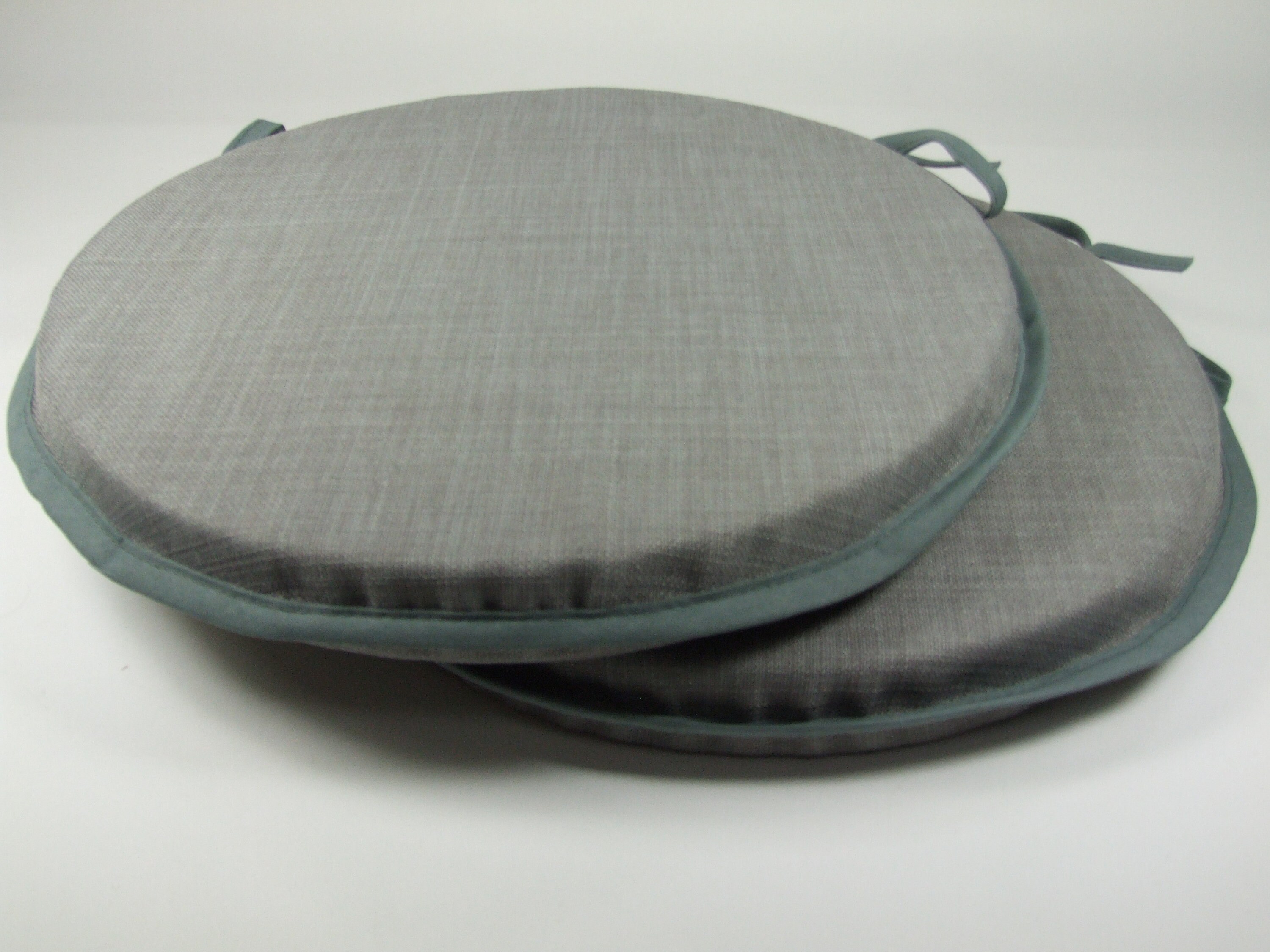 Set of 2 Grey Linen Bistro/round Seat Pads Etsy UK