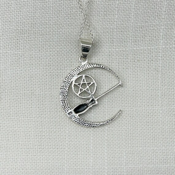 Gatto Su Un Manico Di Scopa, Stregoneria Pagana Wiccan Delle Streghe, Splendido Regalo Gioielli Wiccan Regalo Di Halloween - Foto 6