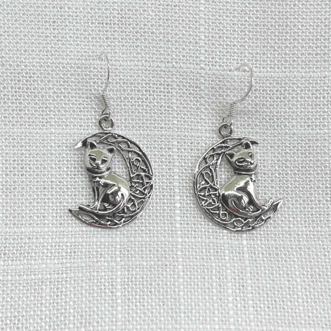 DAYLINLOVE Wolf Ohrringe - 925 Sterling Silber Keltischer Knoten
