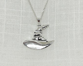 925 Sterling Silver Witch Hat Necklace X Large | Pendant | Silver Jewellery | Witchy | Wicca | Wiccan | Gifts Idea | Halloween | Samhain