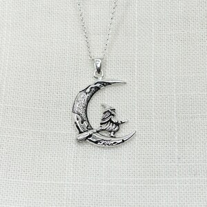 Collier Pendentif Pierre De Lune – Chaîne Argent 45 Cm – Amulette De Protection – Pour Hommes Et Femmes – Style Halloween