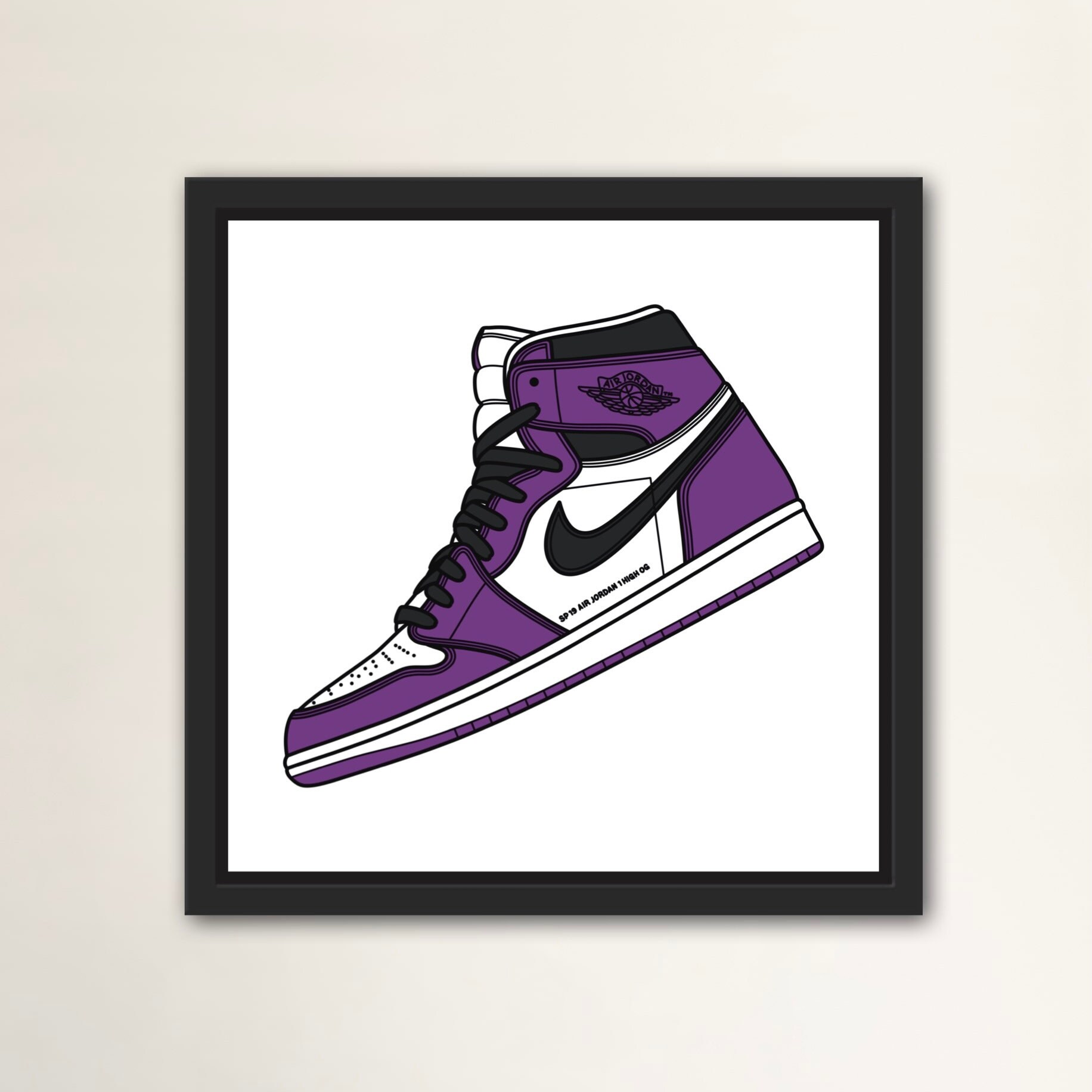 Jordan 1 Purple Sneaker Disegno / Stampabile Wall Art / Stampe - Etsy Italia