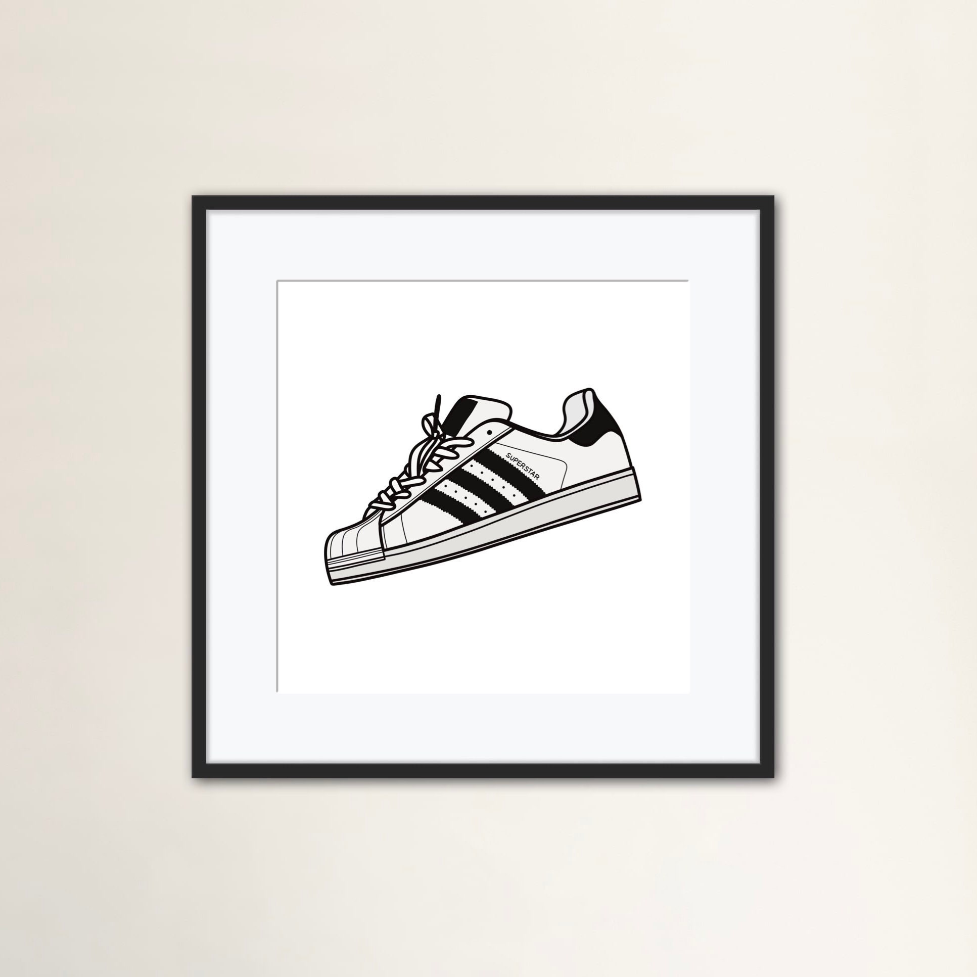 Superstar Sneakers Drawing Downloadable Print Printable Etsy