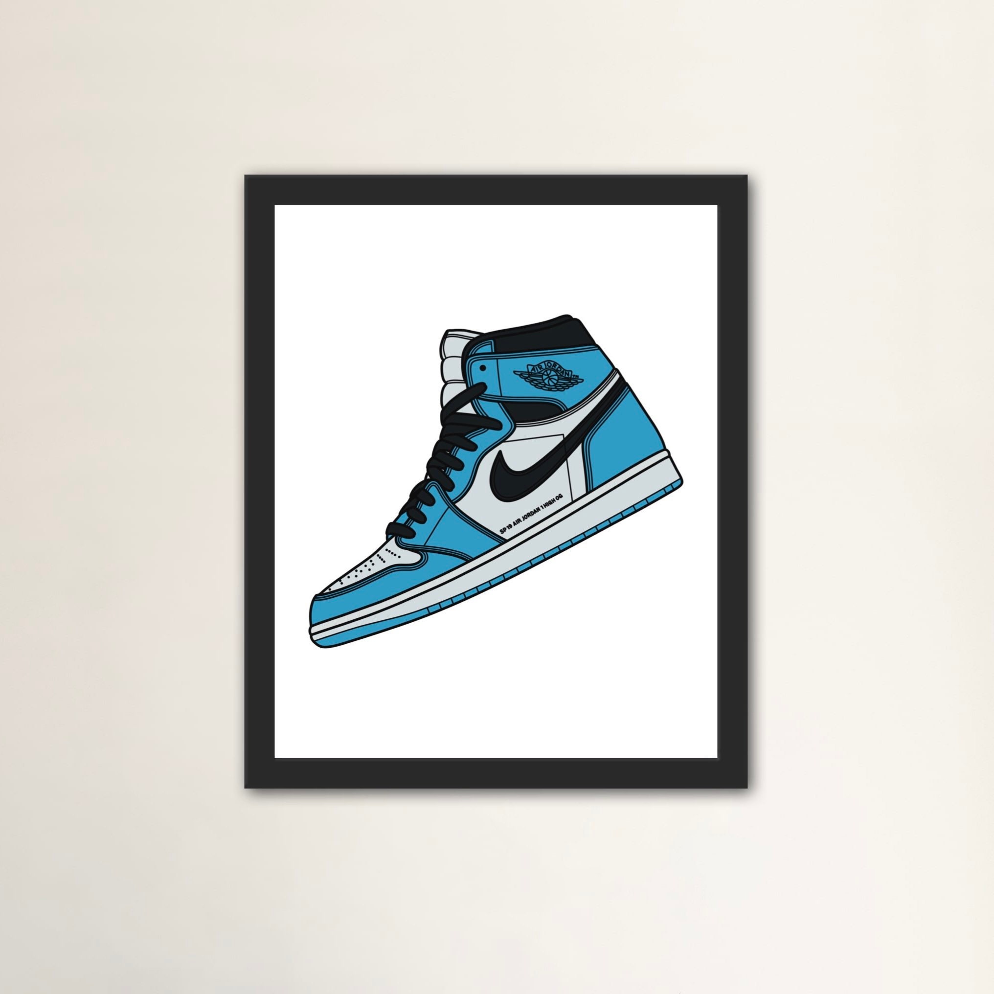 Mona Lisa Hav fredelig Jordan 1 Sneaker Drawing Printable Wall Art Hypebeast - Etsy