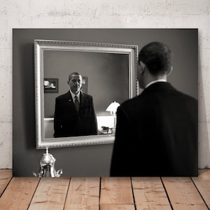 American President Barack Obama takes one last look in the mirror, before going out to take oath