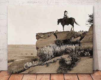 Foto vintage de vaquero: Impresión artística de paisaje de Texas