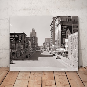 Vintage Oklahoma City photo-Hotels on West Grand Avenue, old Oklahoma City art print.