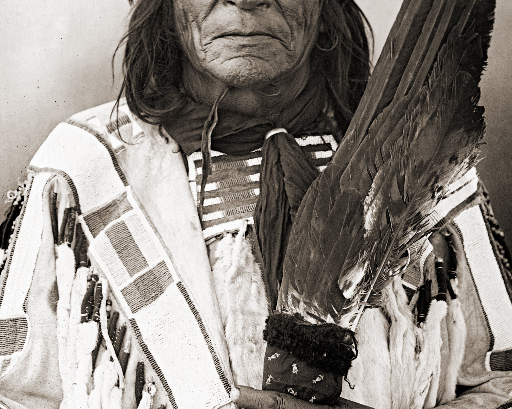 Chief Long Otter Portrait, Crow Nation, Crow Indian Print, Indian Chief
