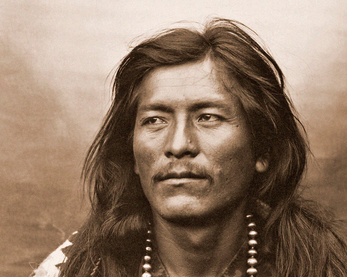 ナバホ族インディアン男性のビンテージ写真、ナバホ族の写真