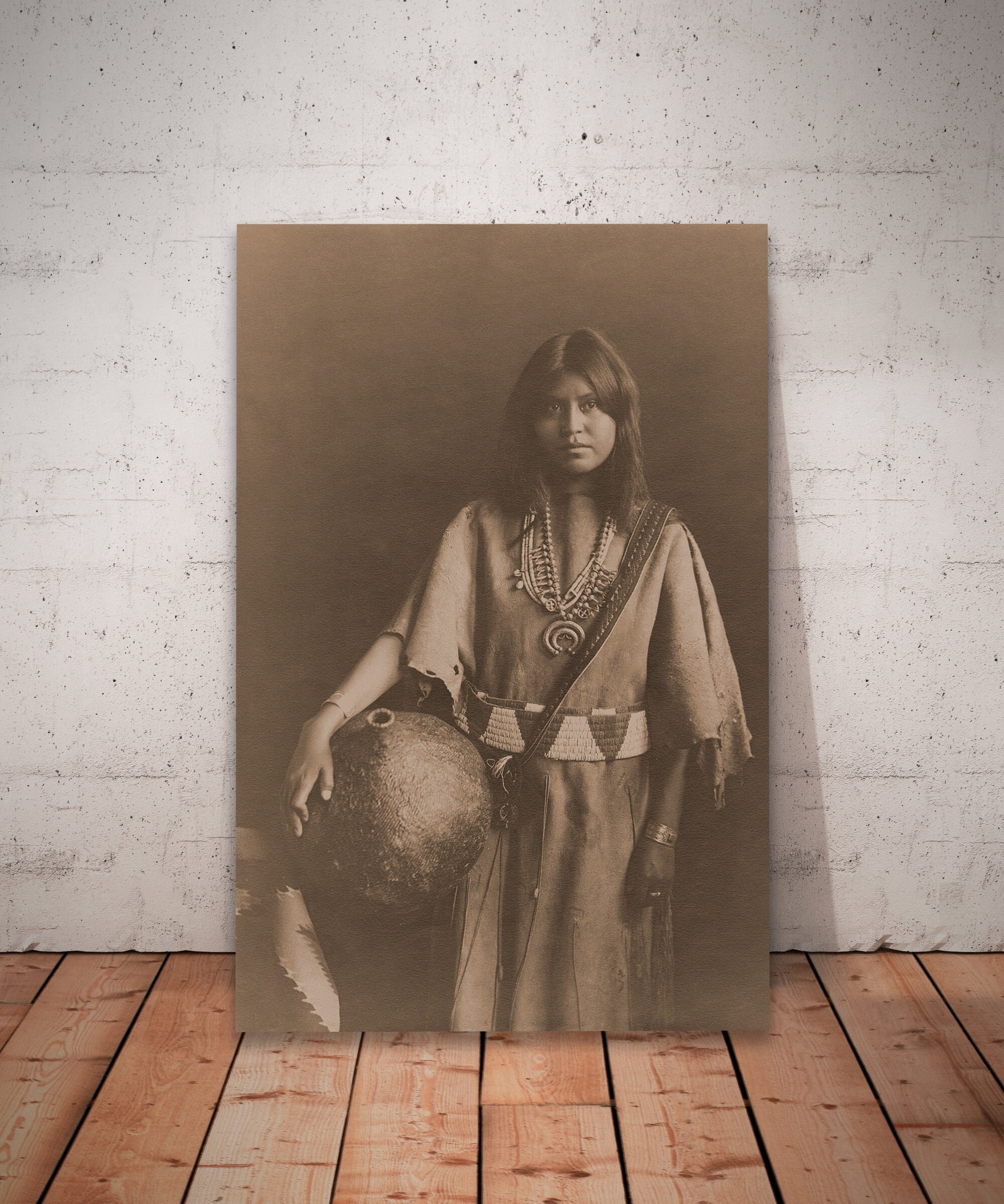 Portrait of a young American Indian woman from Laguna Pueblo tribe, Loti, Kee-Yah-Ta-Di, New Mexico indian, Native American woman photo.
