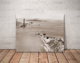 Golden Gate Bridge Construction Vintage Photo: San Francisco Wall Art