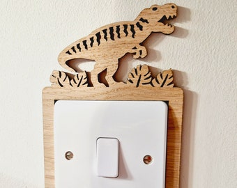 Wooden Dinosaur Light Switch Surround, Dino Play Room Decor, T-Rex Theme Bedroom Light Decoration, Stegosaurus Baby Room, Jurassic Wall Art