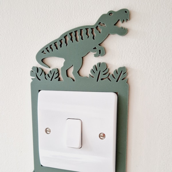 Dinosaur Light Switch Surround, Dino Play Room Decor, T-Rex Theme Bedroom Light Decoration, Stegosaurus Baby Room, Jurassic Style Wall Art