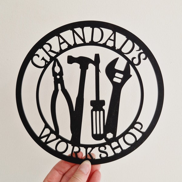 Grandad's Workshop Sign, Grandpa Plaque, Workshop Acrylic Plaque, Fathers Day Gift, Birthday Gift Gramps, Man Cave Shed Garage DIY Wall Sign