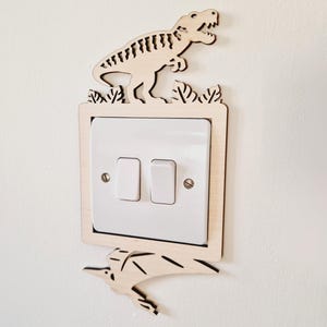 Wood Dinosaur Light Switch Surround, Dino Play Room Decor, T-Rex Theme Bedroom Light Decoration, Stegosaurus Baby Room, Jurassic Wall Art