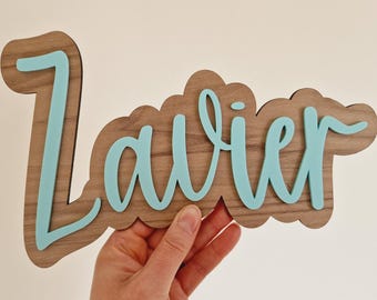 Wooden Name Sign for Boys Room Nurseries Bedroom Wall Door, Personalised Baby Boy Name Sign Wood, Kids Bedroom Decor, Childrens Wall Art