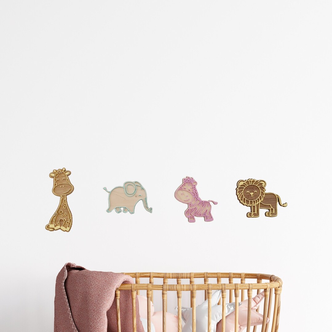 Baby Safari Animals Nursery Décor, Animal Wall Hangings for Kids