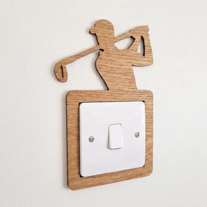 Wooden Golf Light Switch Surround, Sports Bedroom Décor, Golf Club Switch Cover, Golfer Room Accessory, Nursery or Playroom Switch Frame