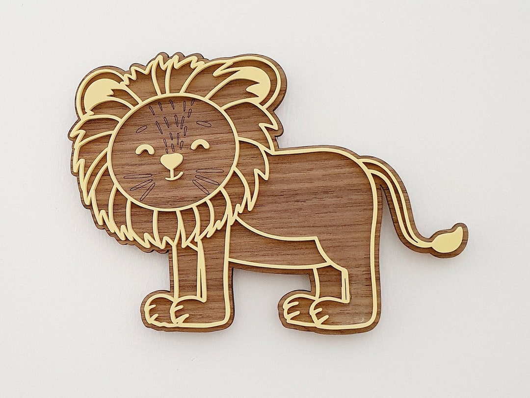 Lion Safari Wall Decor, Safari Theme Nursery, Jungle Kids Room, Wooden Wall Lion, Wild Animal