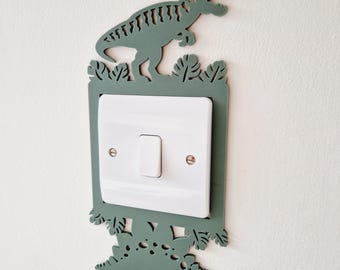 Dinosaur Light Switch Surround, Dino Play Room Decor, T-Rex Theme Bedroom Light Decoration, Stegosaurus Baby Room, Jurassic Style Wall Art