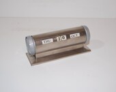Retro vintage metal classic perpetual scrolling desk calendar - Made in England - modern art deco rare - bronze brass nickel