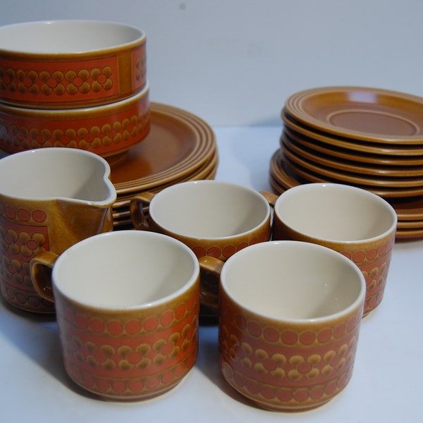 Retro vintage Hornsea Pottery Saffron Collection individual items plate cup saucers bowls 1960s tea milk jug please read description