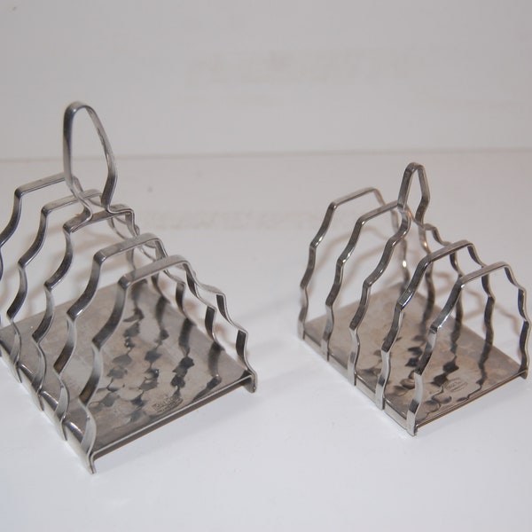 Iconic Olde Hall / Old Hall Bodiam hammered slice Toast racks - 2 sizes available, mid-century retro vintage stainless steel made in England