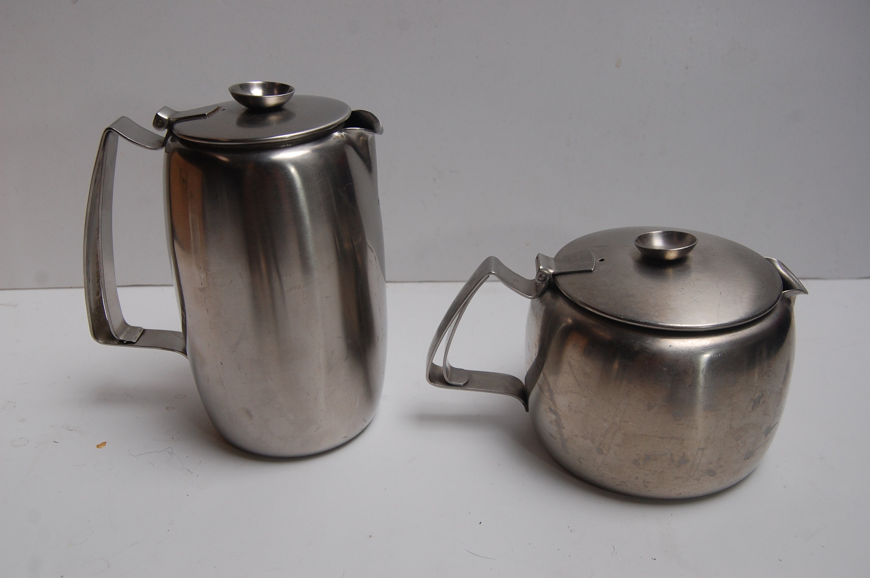 Retro Vintage Stainless Steel Old Hall Connaught Tea Set Coffee, Tea