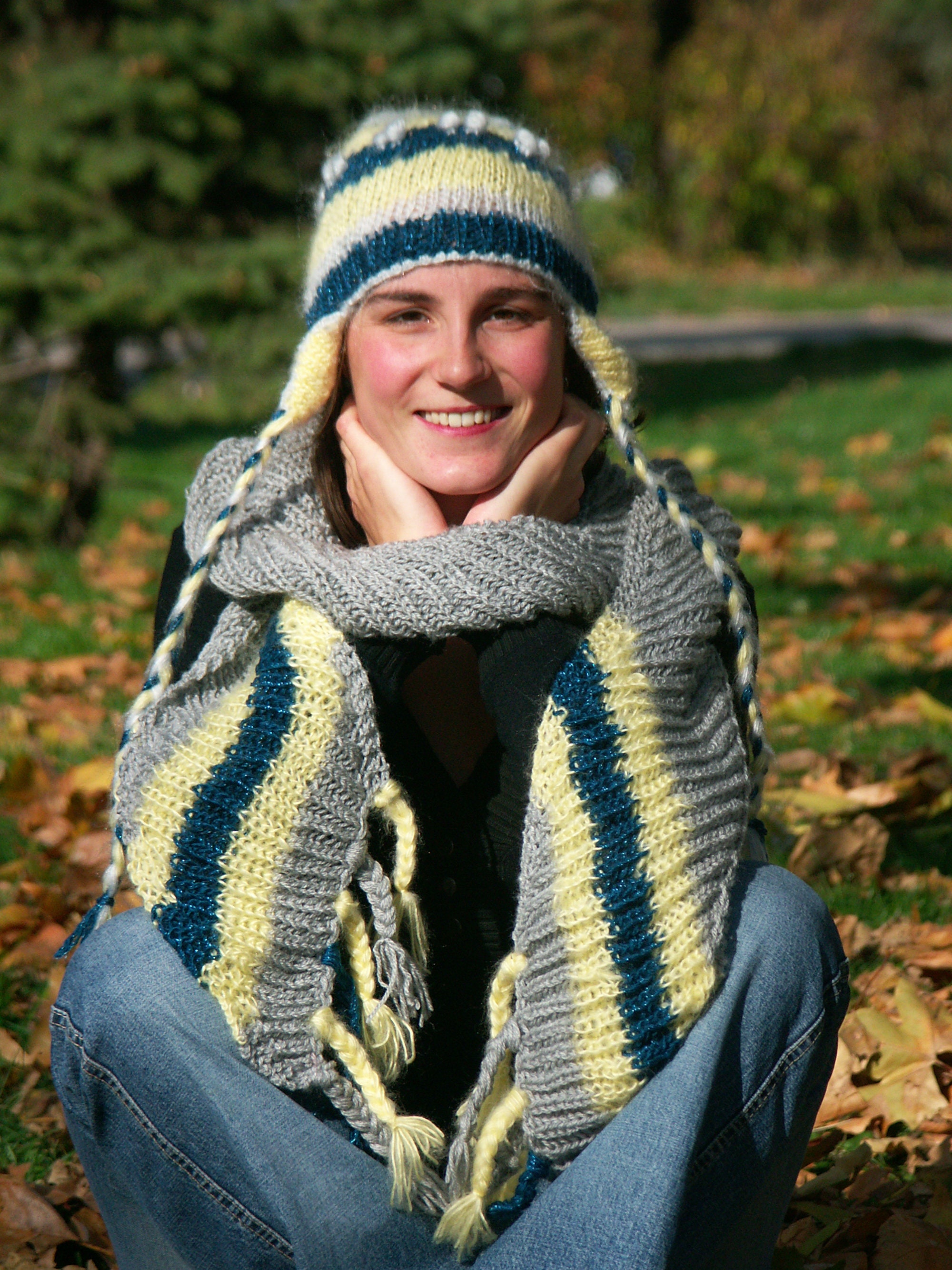 Ensemble Bonnet Et écharpe En Mohair Tricoté Main – Doux Et élégant