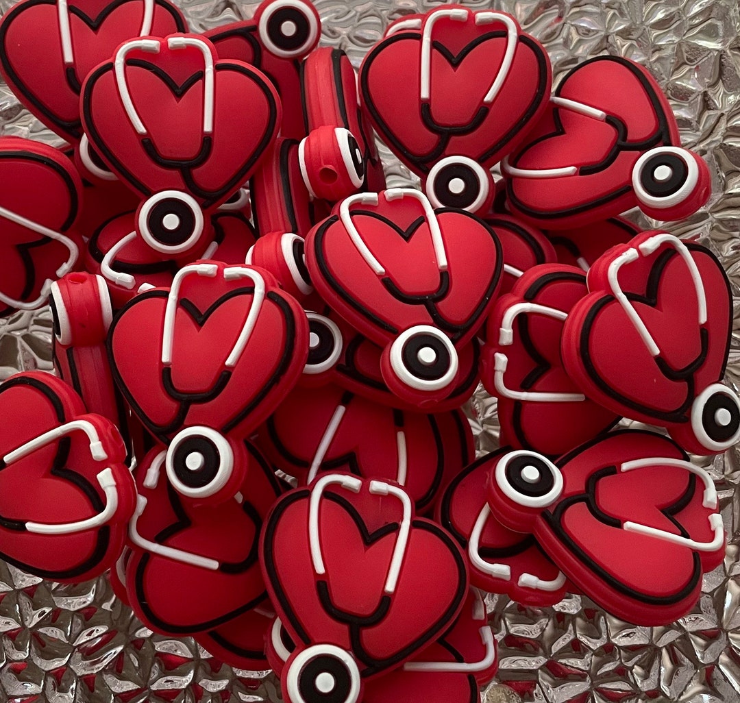 Heart Stethoscope Silicone Beads Nurse Silicone Beads Doctor Etsy