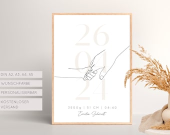 Birth poster |personalized |baby gift for children's room |poster with birth dates| Baby room poster| Birth gift for parents