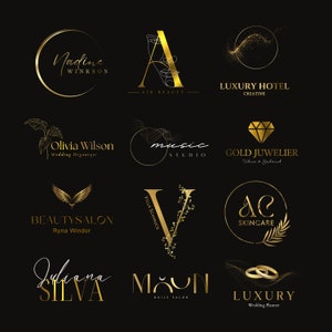 Creo un diseño de logotipo individual en ORO, tarjeta de presentación, tarjeta de agradecimiento y lista de precios según sus ideas.