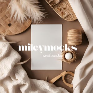 Boho Hochzeitseinladung Mockup, Geburtstagskarte, Save the Date Smart Objekt Kartenmodell, 5x7 Kartenmodell Minimalistisch, Neutrales Kartenmodell