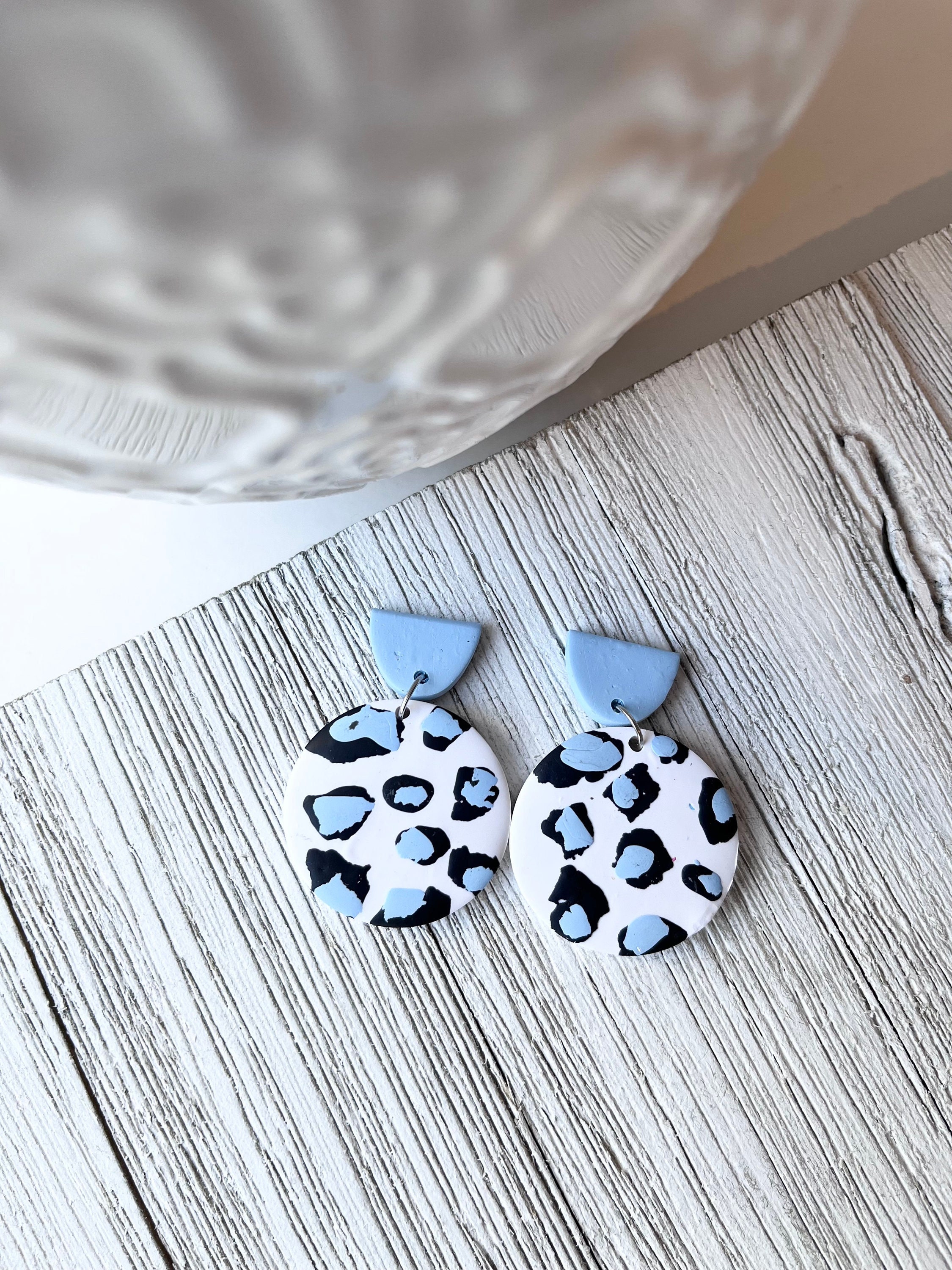Leopard print on sale clay earrings