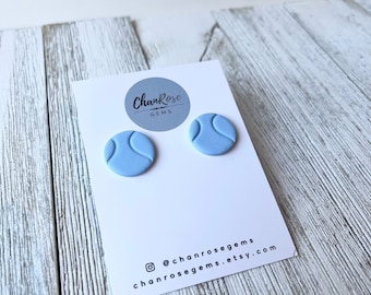 Carolina Tennis Earrings, UNC Polymer Clay Earrings