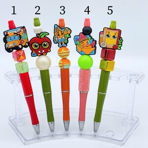 Stylos perlés sur le thème de l&#39;école Cadeau de remerciement pour enseignant en silicone Fournitures de bureau
