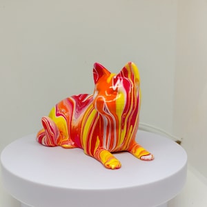 Cat Statue, Colorful Home Decor, Colorful Art Decor, Elegant Cat, Cat Sculpture 3D Cat Figurine, Cat Doll, Pop Art Cat Sculpture