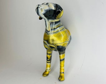 Colorful Dog Statue: 3D PLA Bioplastic Sculpture, Home Decor