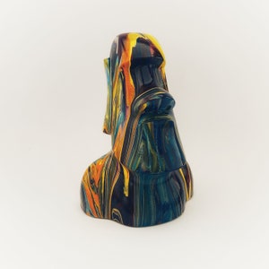 Colorful Moai Statue: 3D Sculpture, Easter Island Decor