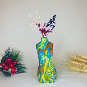 Handmade Ceramic Female Body Vase: Minimalist Sculpture, Dried Flower Pot