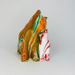 Cat Statue, Colorful Home Decor, Pop Art cat Sculpture, Colorful Art Decor, Elegant Cat, Cat Sculpture 3D Cat Figurine, Cat Home Decor