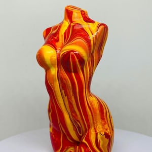 3D Printed Woman Bust: Colorful Pop Art Sculpture