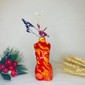 Handmade Ceramic Female Body Vase: Shibari Figurine, Dried Flower Pot