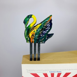 3D Swan Bookmark: Handmade Colorful Animal Stick Bookmark