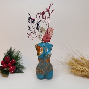 Handmade Ceramic Female Body Vase: Shibari Sculpture, Dried Flower Pot