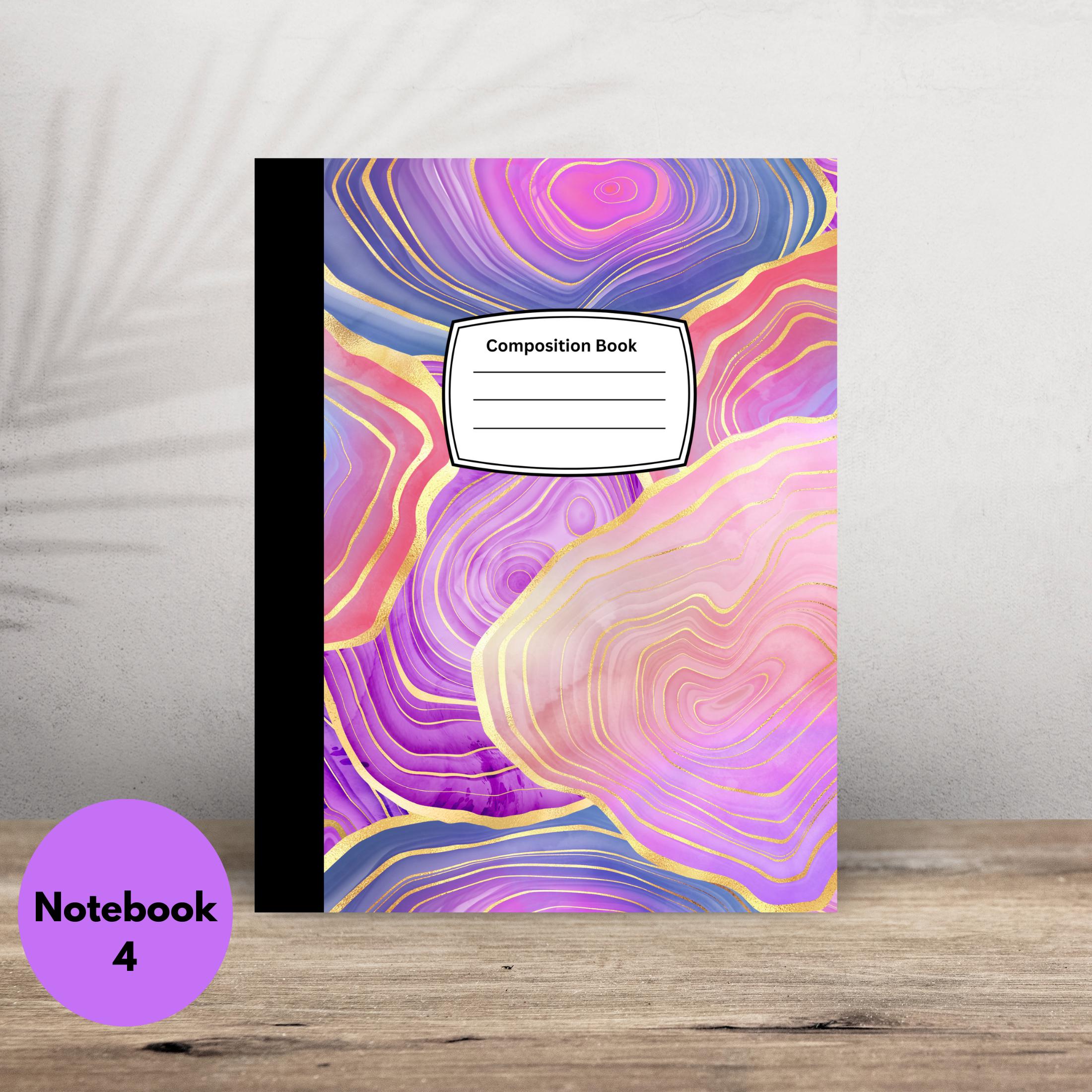Pink Compisition Notebook Pink Watercolor Composition Notebook Back to School Wide or College ...