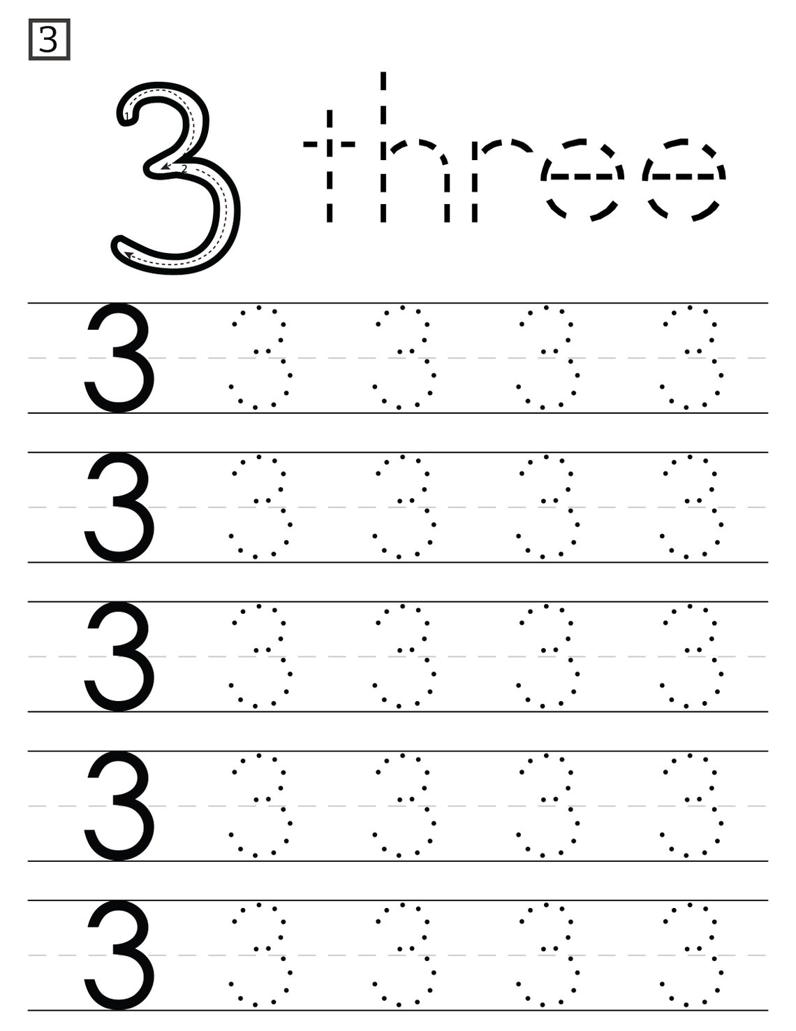 1 100 number tracing preschool worksheet printable worksheet etsy