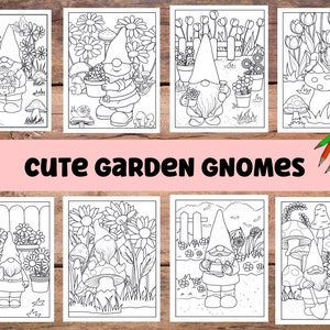 Printable Gnome Garden Coloring Pages for Adults - Etsy UK