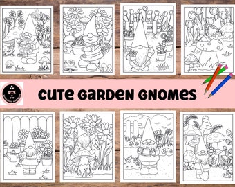Printable Gnome Garden coloring pages for adults