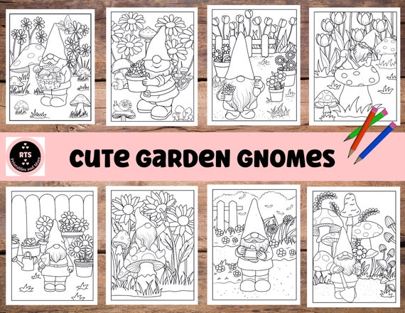 Printable Gnome Garden Coloring Pages Coloring Pages for